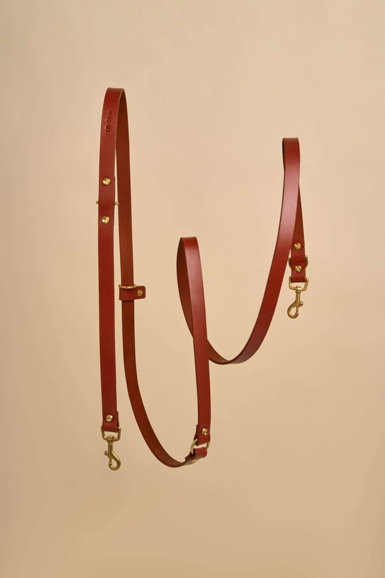 Omni Hands Free Brown Leather Dog Leash