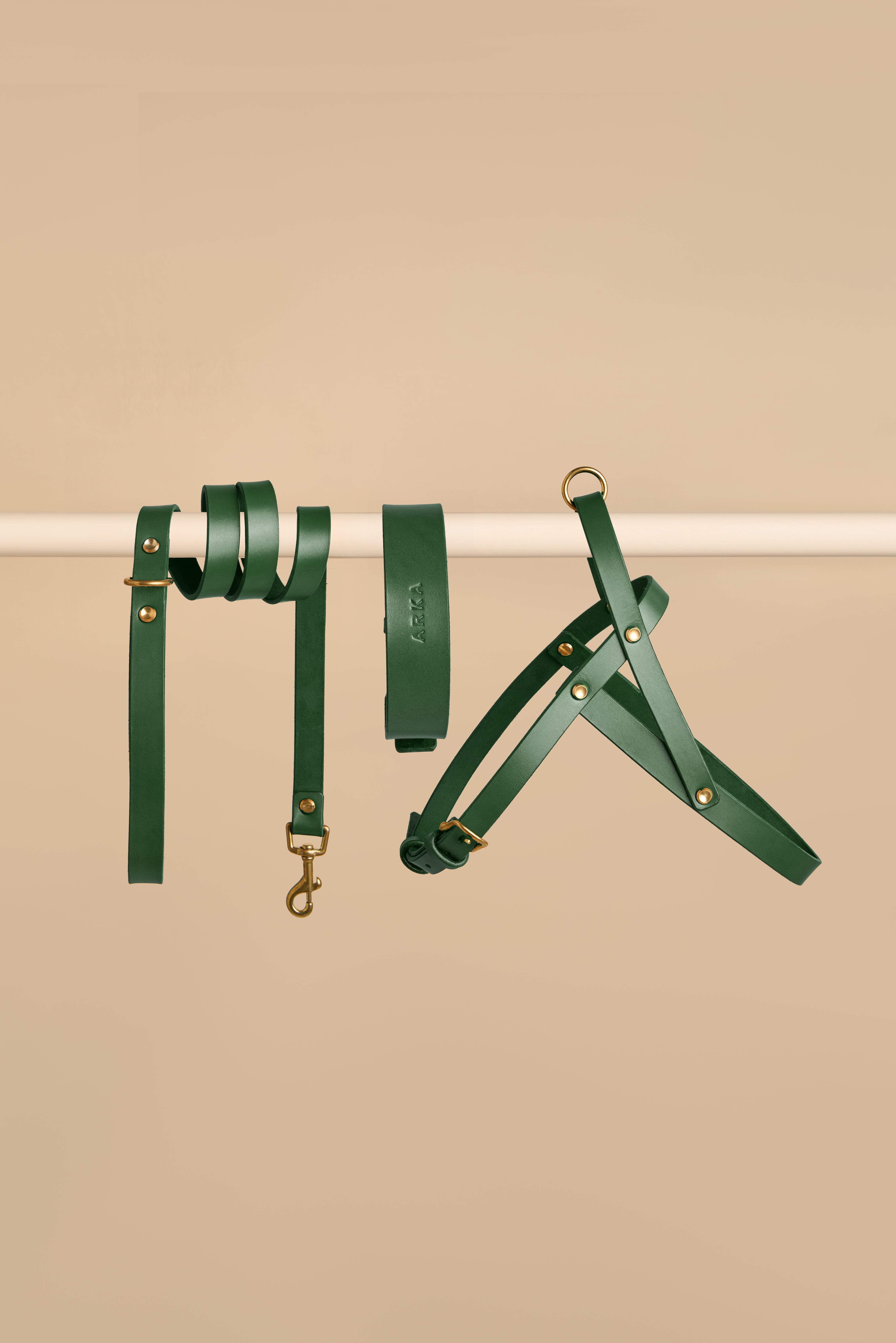 Vero Classic Collar & Leash & Harness in Green