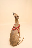 Vero Red Leather Dog Harness shown from the back, featuring premium Italian leather and brass hardware for strong and secure dog control