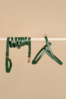 Vero Green Leather Dog Harness and Omni Leash Walk Kit made from high-quality Italian leather with a comfortable harness and versatile Omni Leash for a stylish and practical accessory